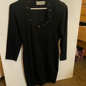 Vintage mini dress with jeweled studs